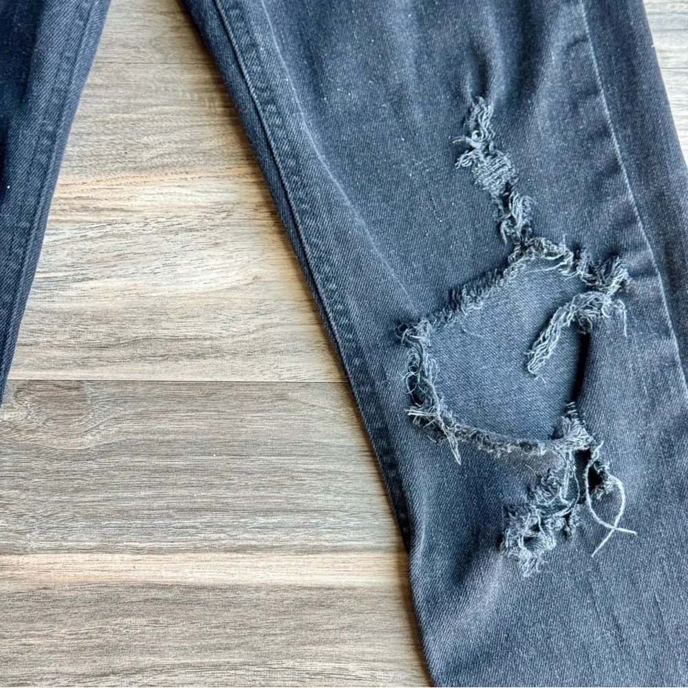 Wild Fable Size 00 High‎ Rise Distressed Straight Leg Jeans Black